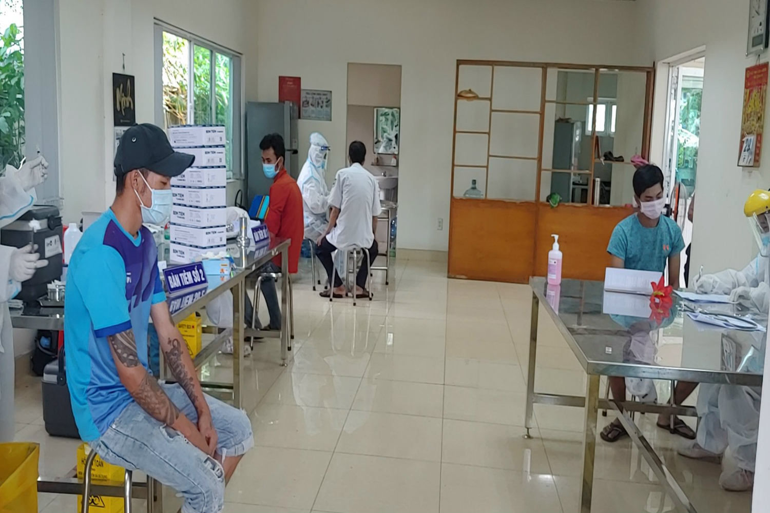 Vaccination vaccines against Covid-19 at Vinh Loc 2 Industrial Park